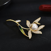 Copper Micro-set Plant Brooch Female Clothing Accessories