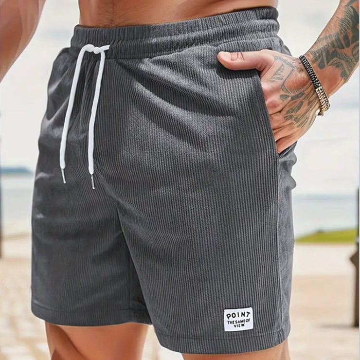 Lace-up Drawstring Shorts Summer Corduroy Sports Short Pants