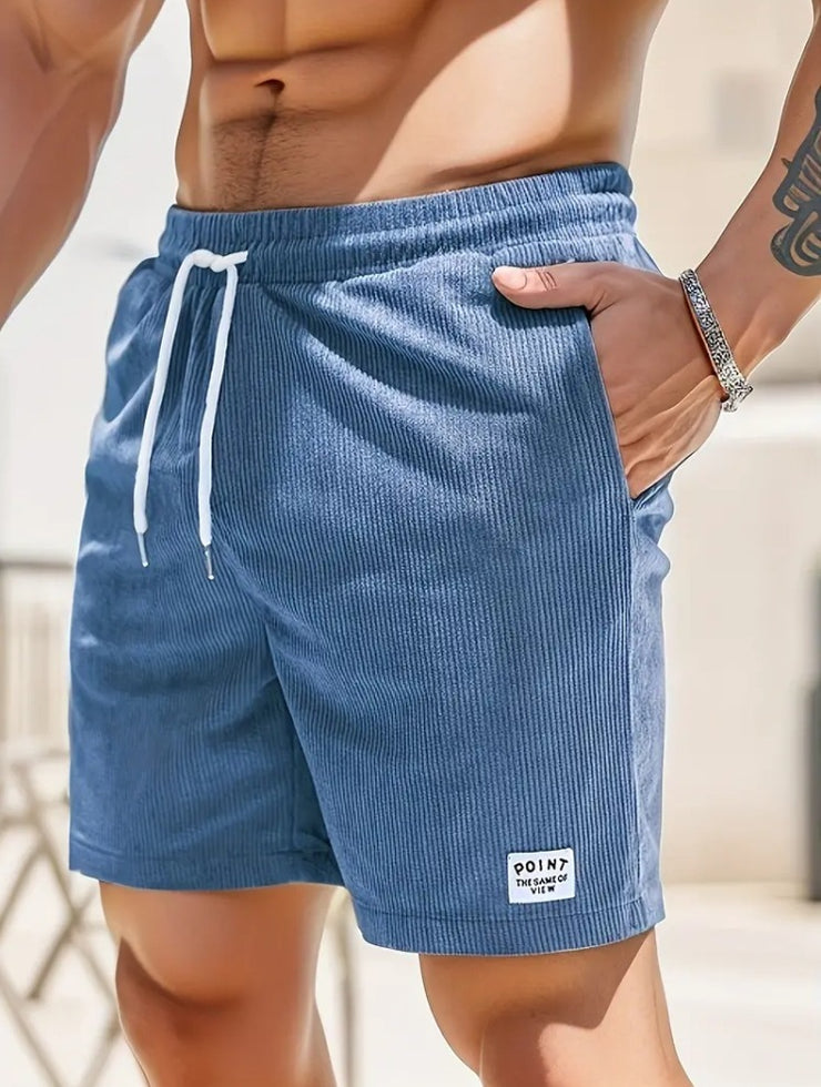 Lace-up Drawstring Shorts Summer Corduroy Sports Short Pants