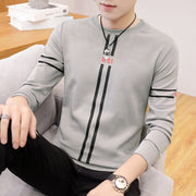 Spring and Autumn New mens printed long-sleeved T-shirt teen