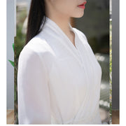 Elegant Hanfu Dress for Women Chinese Zen Style Summer Tea