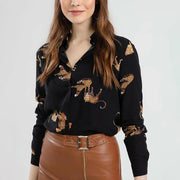 Boutique Women's Clothing New Leopard Printed Long Sleeves