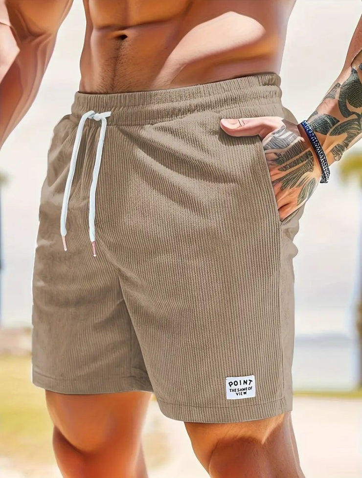 Lace-up Drawstring Shorts Summer Corduroy Sports Short Pants