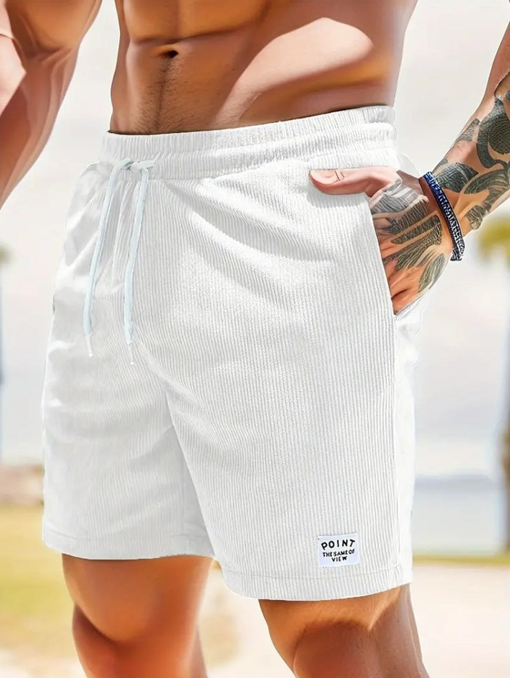 Lace-up Drawstring Shorts Summer Corduroy Sports Short Pants