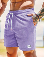 Lace-up Drawstring Shorts Summer Corduroy Sports Short Pants