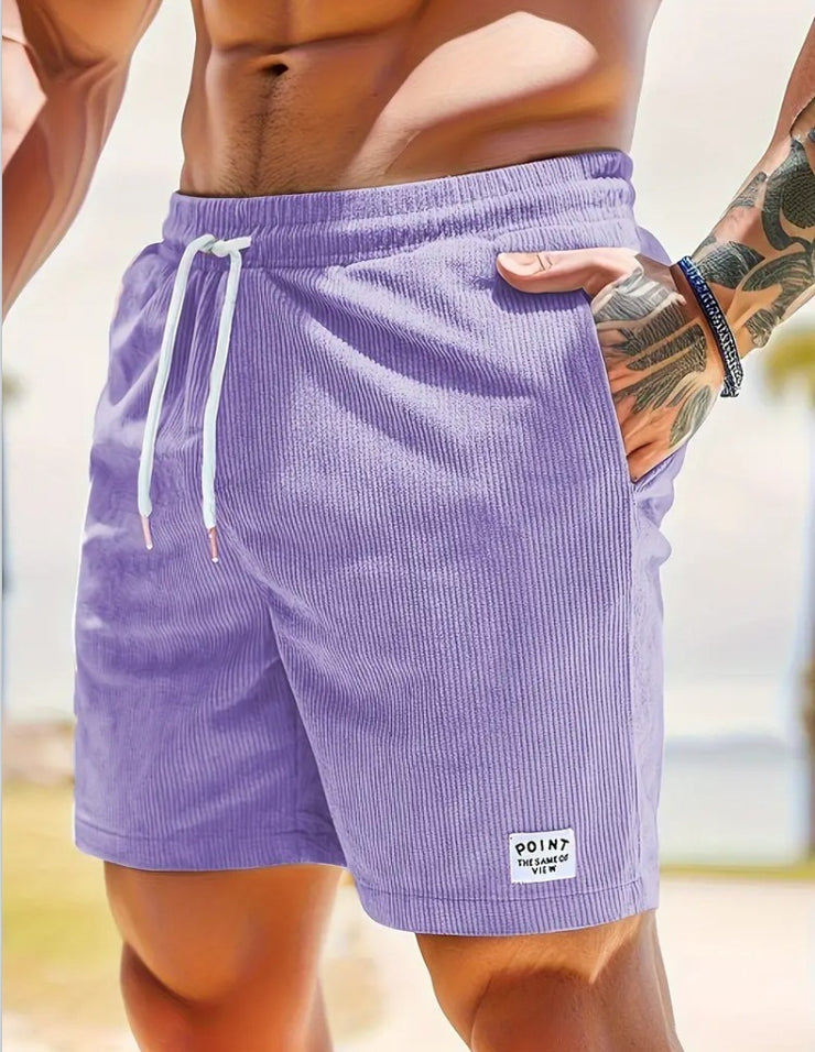 Lace-up Drawstring Shorts Summer Corduroy Sports Short Pants