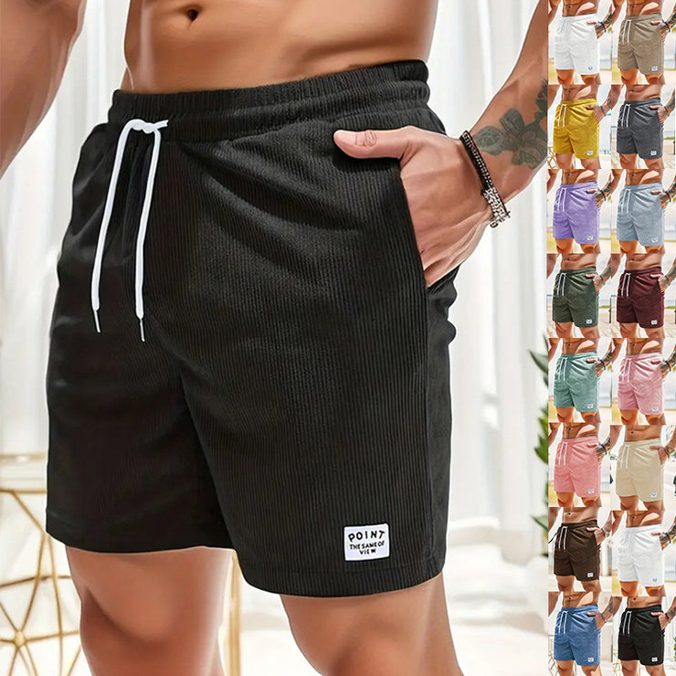 Lace-up Drawstring Shorts Summer Corduroy Sports Short Pants