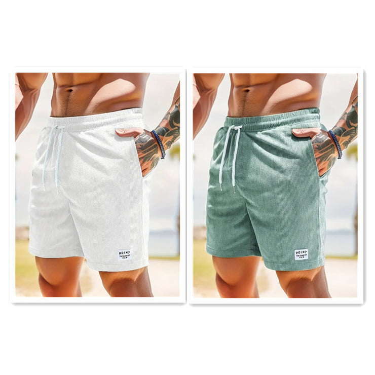 Lace-up Drawstring Shorts Summer Corduroy Sports Short Pants