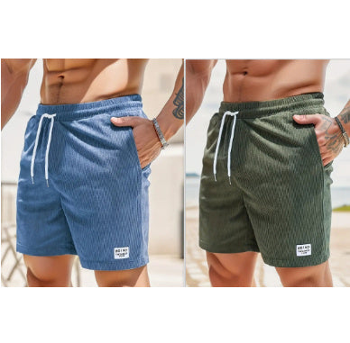 Lace-up Drawstring Shorts Summer Corduroy Sports Short Pants