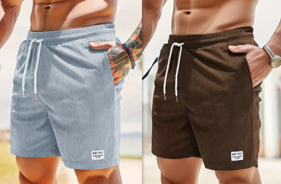 Lace-up Drawstring Shorts Summer Corduroy Sports Short Pants
