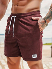 Lace-up Drawstring Shorts Summer Corduroy Sports Short Pants