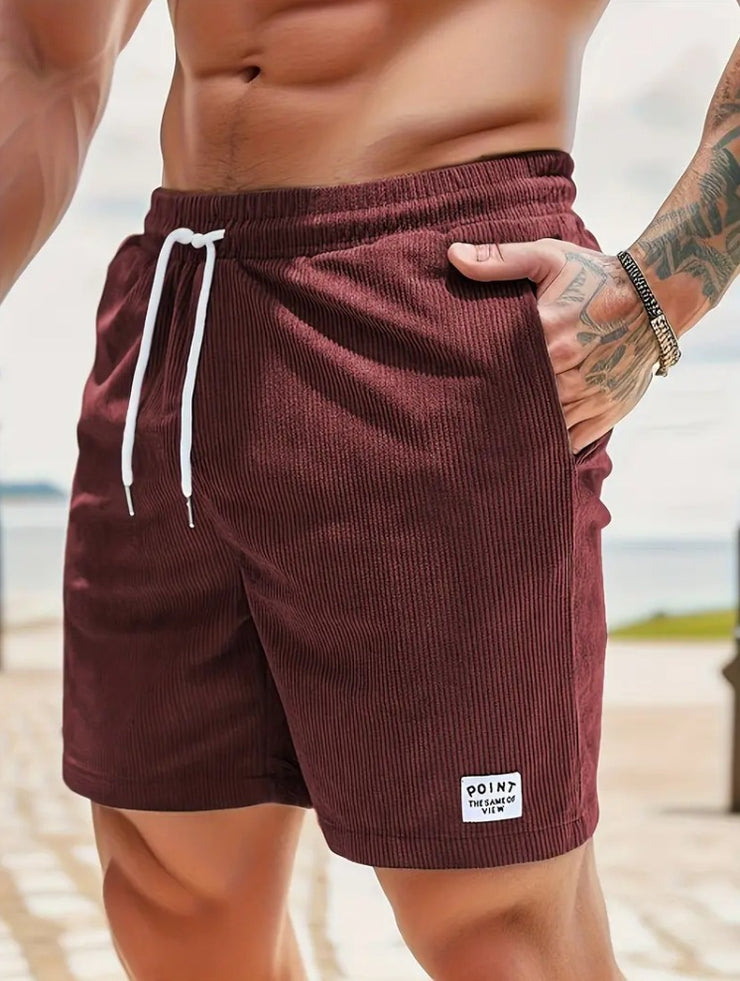Lace-up Drawstring Shorts Summer Corduroy Sports Short Pants