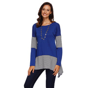 Cross-border Spring New Women's Clothing Hit Color Stripe