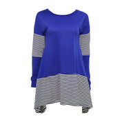 Cross-border Spring New Women's Clothing Hit Color Stripe
