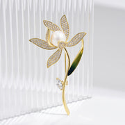 Copper Micro-set Plant Brooch Female Clothing Accessories