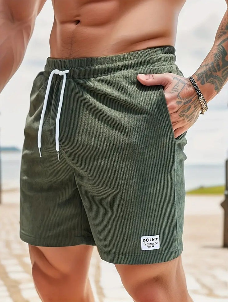 Lace-up Drawstring Shorts Summer Corduroy Sports Short Pants